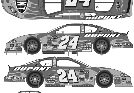 Chevrolet Monte Carlo SS Jeff Gordon No.24 Dupont (2006) - Chevrolet - drawings, dimensions, pictures of the car