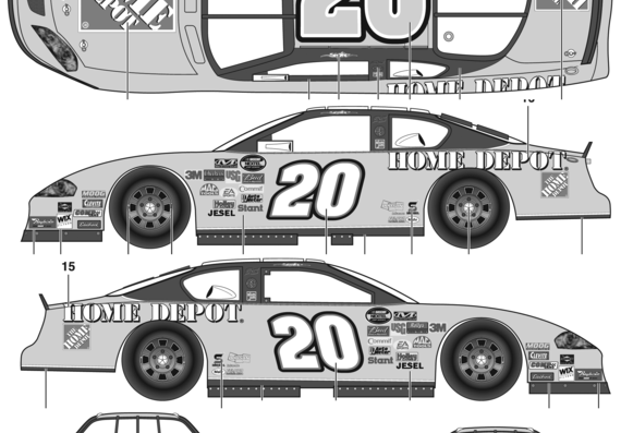 Chevrolet Monte Carlo SS Tony Steward No.20 Home Depot (2006) - Chevrolet - drawings, dimensions, pictures of the car