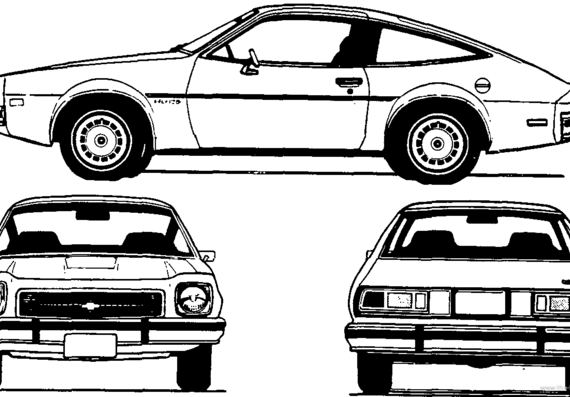 Chevrolet Monza (1980) - Шевроле - чертежи, габариты, рисунки автомобиля