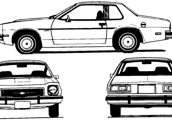 Chevrolet Monza Coupe (1980) - Шевроле - чертежи, габариты, рисунки автомобиля