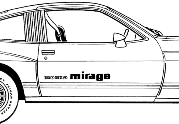 Chevrolet Monza Mirage (1977) - Шевроле - чертежи, габариты, рисунки автомобиля