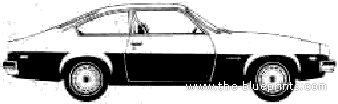 Chevrolet Monza S Hatchback Coupe (1976) - Шевроле - чертежи, габариты, рисунки автомобиля