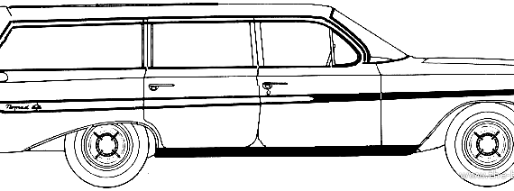 Chevrolet Nomad Station Wagon (1961) - Шевроле - чертежи, габариты, рисунки автомобиля