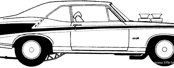 Chevrolet Nova SS Pro Stock (1972) - Шевроле - чертежи, габариты, рисунки автомобиля