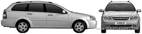 Chevrolet Nubira Wagon (2007) - Шевроле - чертежи, габариты, рисунки автомобиля