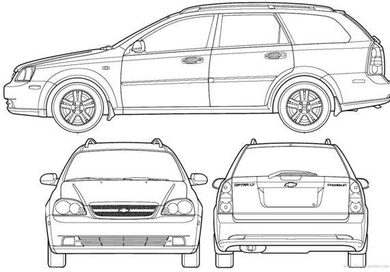 Chevrolet Optra - Шевроле - чертежи, габариты, рисунки автомобиля