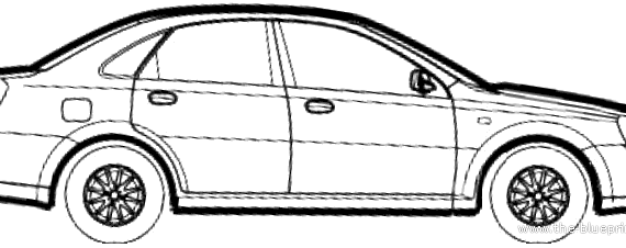 Chevrolet Optra (2008) - Шевроле - чертежи, габариты, рисунки автомобиля