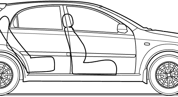 Chevrolet Optra 5-Door SRV (2006) - Шевроле - чертежи, габариты, рисунки автомобиля