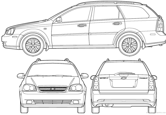 Chevrolet Optra Wagon (2006) - Шевроле - чертежи, габариты, рисунки автомобиля
