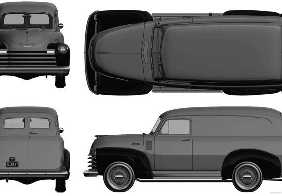Chevrolet Panel Delivery (1951) - Шевроле - чертежи, габариты, рисунки автомобиля