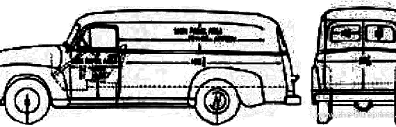 Chevrolet Panel Delivery 3805 (1954) - Шевроле - чертежи, габариты, рисунки автомобиля