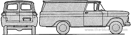 Chevrolet Panel Delivery K14 4x4 (1962) - Шевроле - чертежи, габариты, рисунки автомобиля