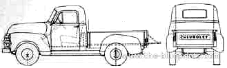 Chevrolet Pick-Up Light-Duty 3104 (1954) - Chevrolet - drawings, dimensions, pictures of the car