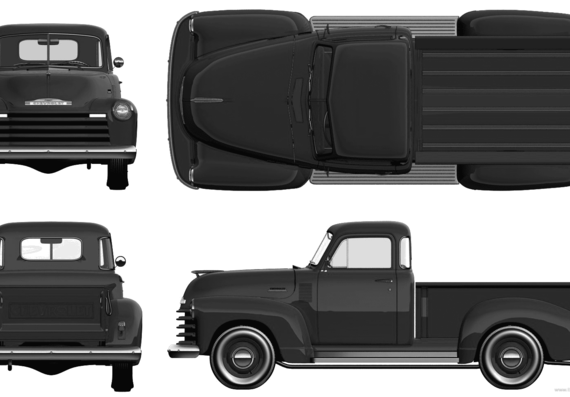 Chevrolet Pick-up (1951) - Шевроле - чертежи, габариты, рисунки автомобиля