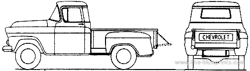 Chevrolet Pick-up 3108 (1958) - Шевроле - чертежи, габариты, рисунки автомобиля