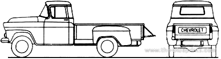 Chevrolet Pick-up 3604 (1958) - Шевроле - чертежи, габариты, рисунки автомобиля