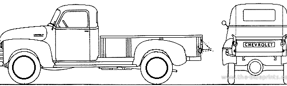 Chevrolet Pick-up 3804 (1947) - Шевроле - чертежи, габариты, рисунки автомобиля