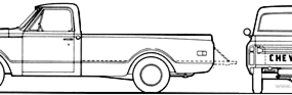 Chevrolet Pick-up Fleetside (1969) - Chevrolet - drawings, dimensions, pictures of the car