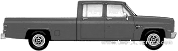 Chevrolet R3500 Pick-up Crew-Cab (1988) - Chevrolet - drawings, dimensions, pictures of the car