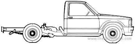Chevrolet S-10 Cab Chassis (1986) - Шевроле - чертежи, габариты, рисунки автомобиля