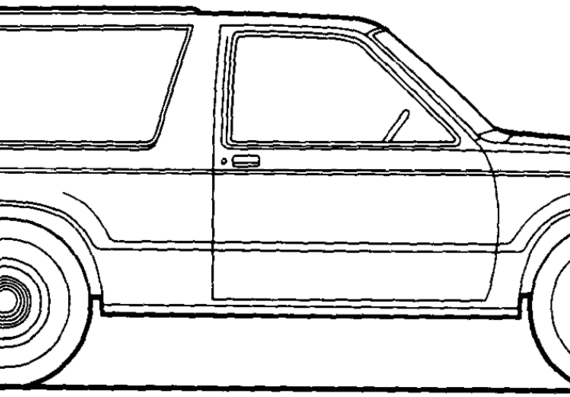 Chevrolet S10 Blazer (1983) - Шевроле - чертежи, габариты, рисунки автомобиля