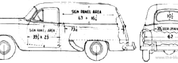 Chevrolet Sedan Delivery 1508 (1954) - Chevrolet - drawings, dimensions, pictures of the car