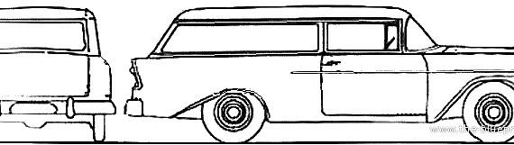 Chevrolet Sedan Delivery 1508 (1956) - Шевроле - чертежи, габариты, рисунки автомобиля