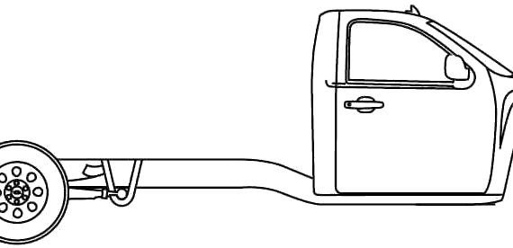 Chevrolet Silverado Cab Chassis (2011) - Шевроле - чертежи, габариты, рисунки автомобиля