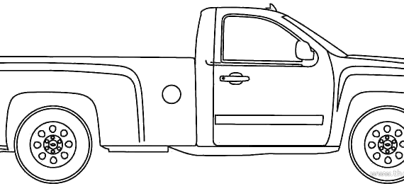 Chevrolet Silverado Regular Cab (2011) - Шевроле - чертежи, габариты, рисунки автомобиля