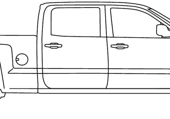 Chevrolet Silverdo Crew Cab (2014) - Шевроле - чертежи, габариты, рисунки автомобиля