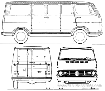 Chevrolet Sport Van 108 (1967) - Шевроле - чертежи, габариты, рисунки автомобиля