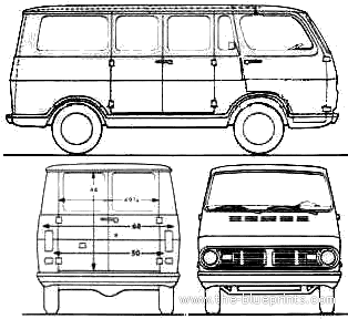 Chevrolet Sport Van 90 (1967) - Шевроле - чертежи, габариты, рисунки автомобиля