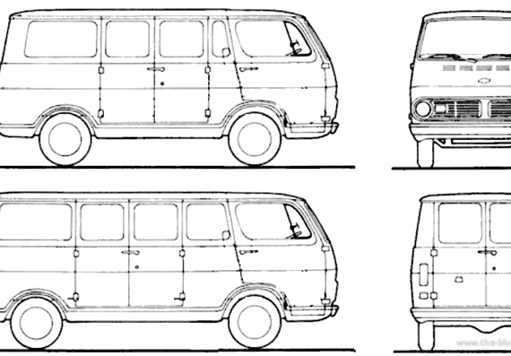 Chevrolet Sportvan (1968) - Шевроле - чертежи, габариты, рисунки автомобиля