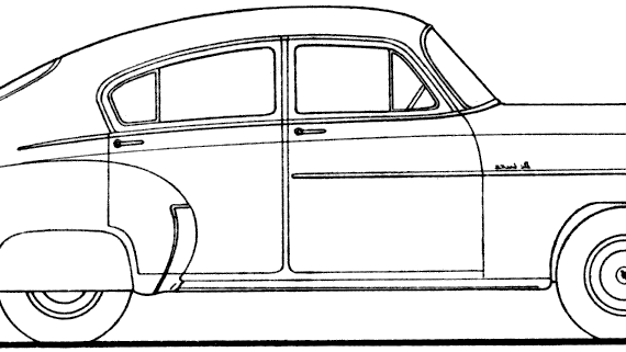 Chevrolet Styleline DeLuxe 4dr Sedan (1950) - Шевроле - чертежи, габариты, рисунки автомобиля