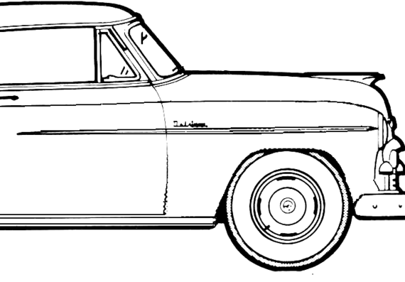 Chevrolet Styleline DeLuxe Bel Air 2-Door Hardtop (1950) - Шевроле - чертежи, габариты, рисунки автомобиля