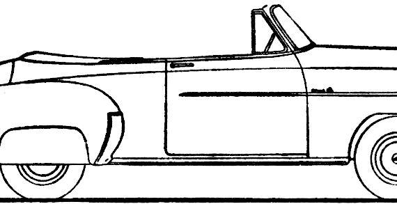 Chevrolet Styleline DeLuxe Convertible (1950) - Шевроле - чертежи, габариты, рисунки автомобиля