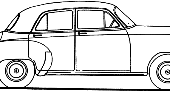 Chevrolet Styleline Special 4-Door Sedan (1950) - Шевроле - чертежи, габариты, рисунки автомобиля