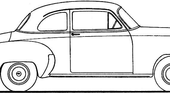 Chevrolet Styleline Special Business Coupe (1950) - Шевроле - чертежи, габариты, рисунки автомобиля