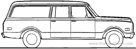 Chevrolet Suburban (1968) - Шевроле - чертежи, габариты, рисунки автомобиля
