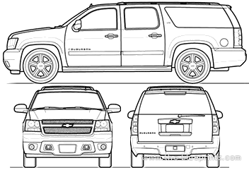 Chevrolet Suburban (2013) - Chevrolet - drawings, dimensions, pictures of the car