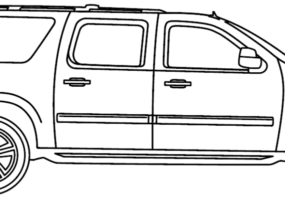 Chevrolet Suburban (2014) - Шевроле - чертежи, габариты, рисунки автомобиля