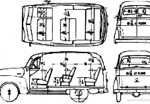 Chevrolet Suburban Carryall 3106 (1954) - Шевроле - чертежи, габариты, рисунки автомобиля