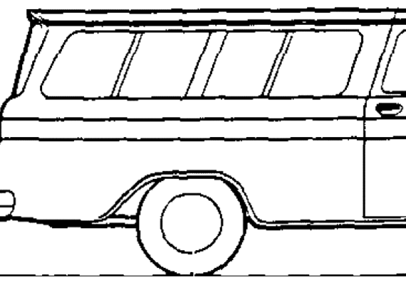 Chevrolet Suburban Carryall C10 (1964) - Шевроле - чертежи, габариты, рисунки автомобиля