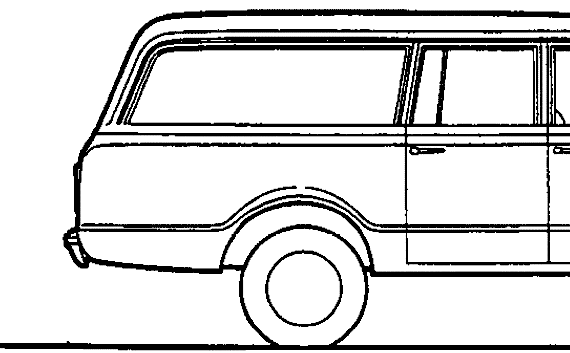 Chevrolet Suburban Carryall K10 4x4 (1967) - Шевроле - чертежи, габариты, рисунки автомобиля