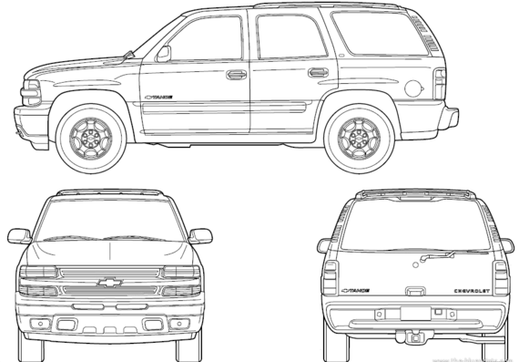 Chevrolet Tahoe (2006) - Шевроле - чертежи, габариты, рисунки автомобиля