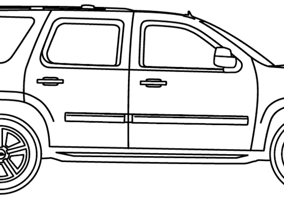 Chevrolet Tahoe (2014) - Шевроле - чертежи, габариты, рисунки автомобиля