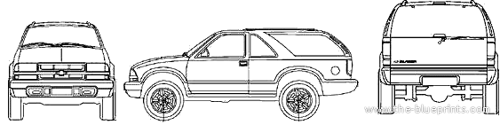 Chevrolet TrailBlazer (1999) - Шевроле - чертежи, габариты, рисунки автомобиля