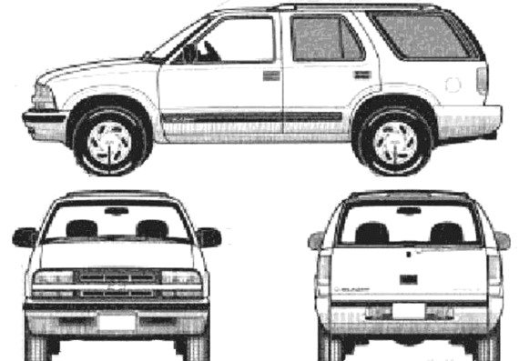 Chevrolet Trail Blazer 5-Door (2003) - Шевроле - чертежи, габариты, рисунки автомобиля