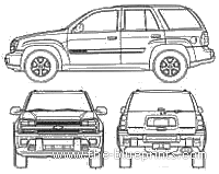 Chevrolet Trailblazer (2004) - Шевроле - чертежи, габариты, рисунки автомобиля