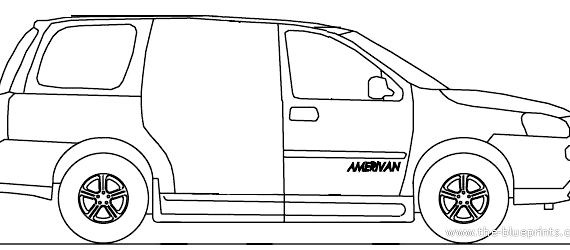 Chevrolet Uplander Amerivan (2008) - Шевроле - чертежи, габариты, рисунки автомобиля